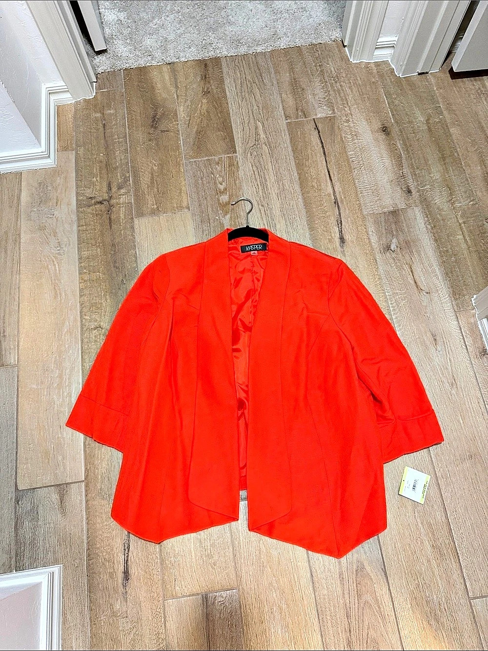 Kasper Open Front Blazer Jacket Orange